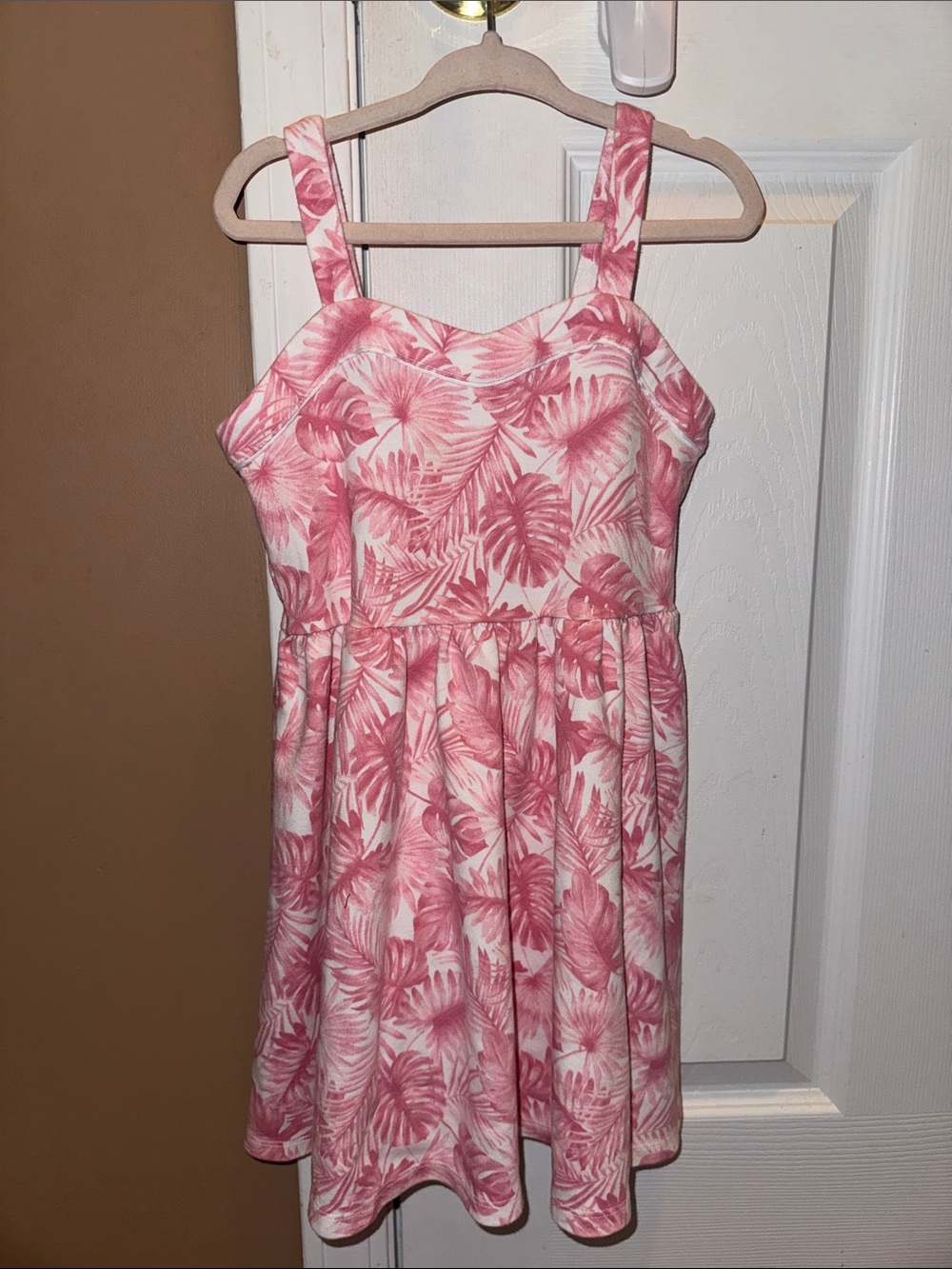Janie and Jack Pink Tropical Leaf Print Sundress